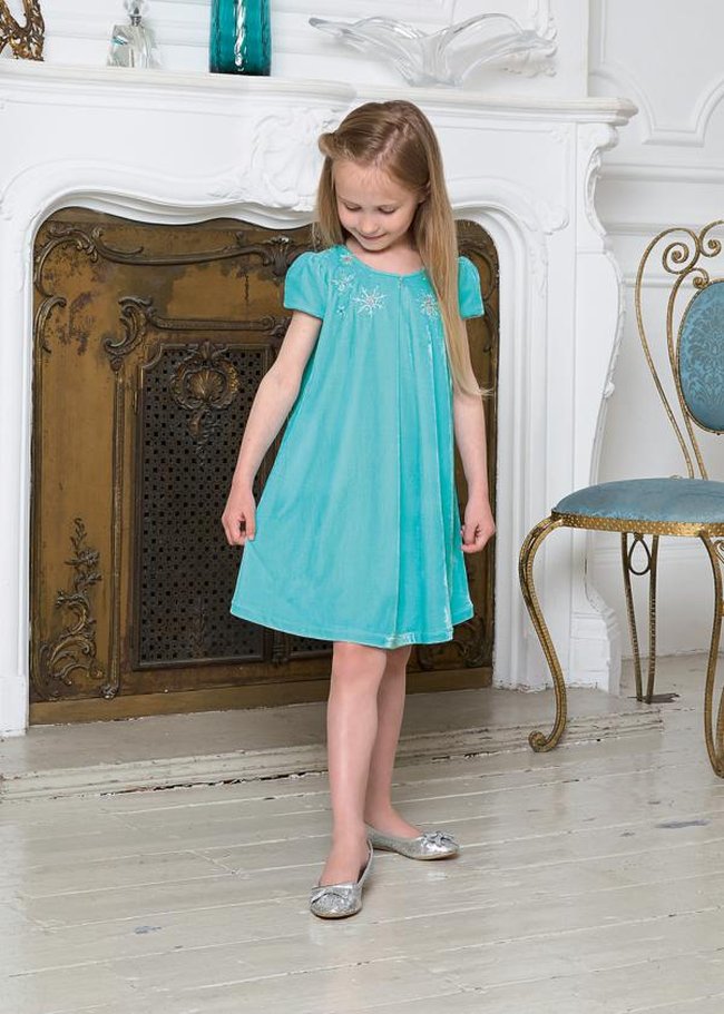 Vestido Disney Elsa (Vestido Terciopelo Turquesa) 7-8 Años