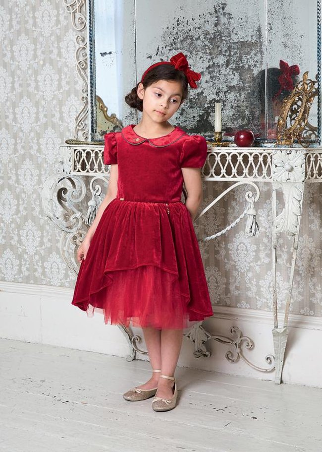 Vestido Disney Blancanieves (Vestido Terciopelo Rojo Y Tul + Diadema) 3-4 Años