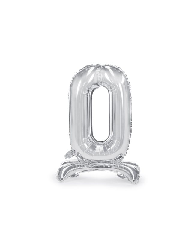 Globo Foil Pie Numero 0 Plata 70cm ***OFERTA DTO NO ACUMULABLE