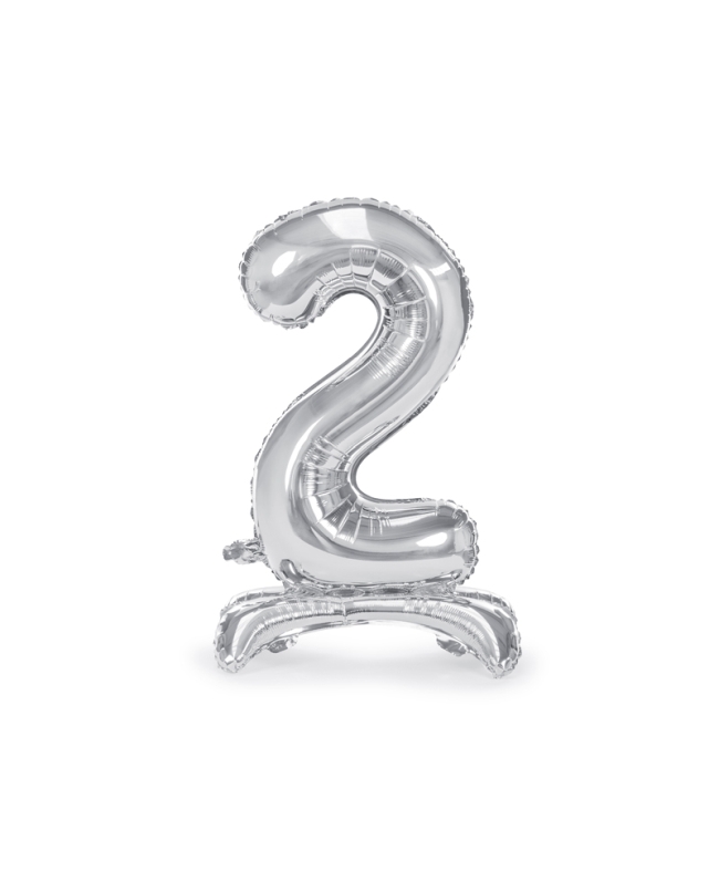 Globo Foil Pie Numero 2 Plata 70cm ***OFERTA DTO NO ACUMULABLE