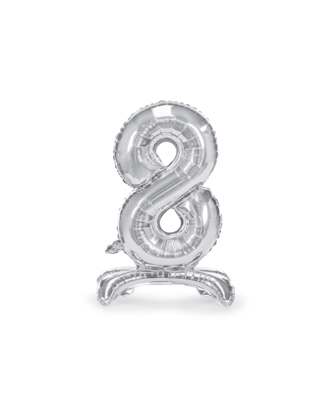 Globo Foil Pie Numero 8 Plata 70cm ***OFERTA DTO NO ACUMULABLE