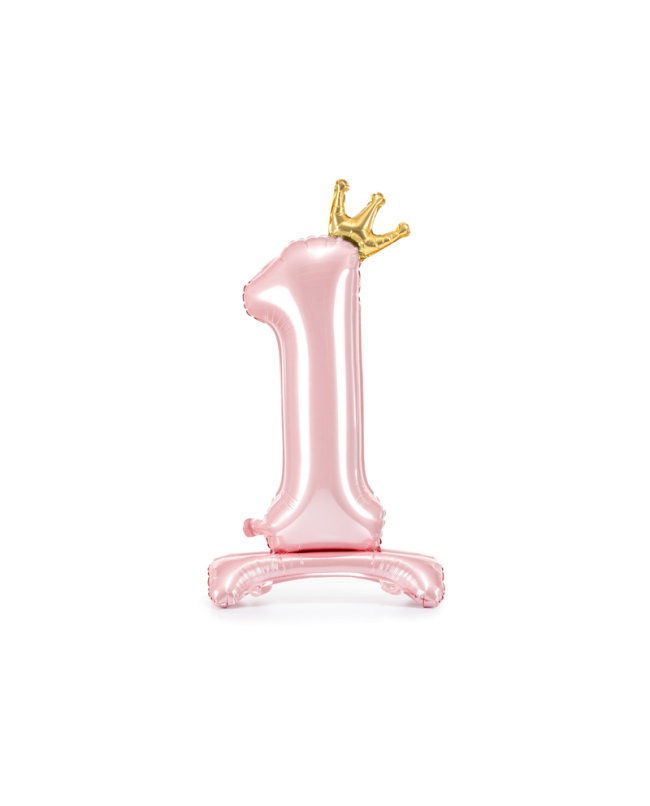 Globo Foil Pie Numero 1 Rosa Claro 84cm ***OFERTA DTO NO ACUMULABLE