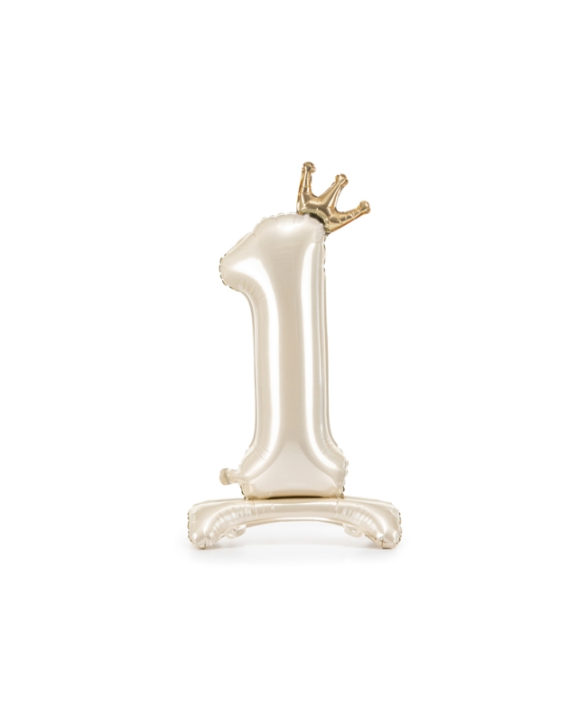 Globo Foil Pie Numero 1 Crema 84cm ***OFERTA DTO NO ACUMULABLE