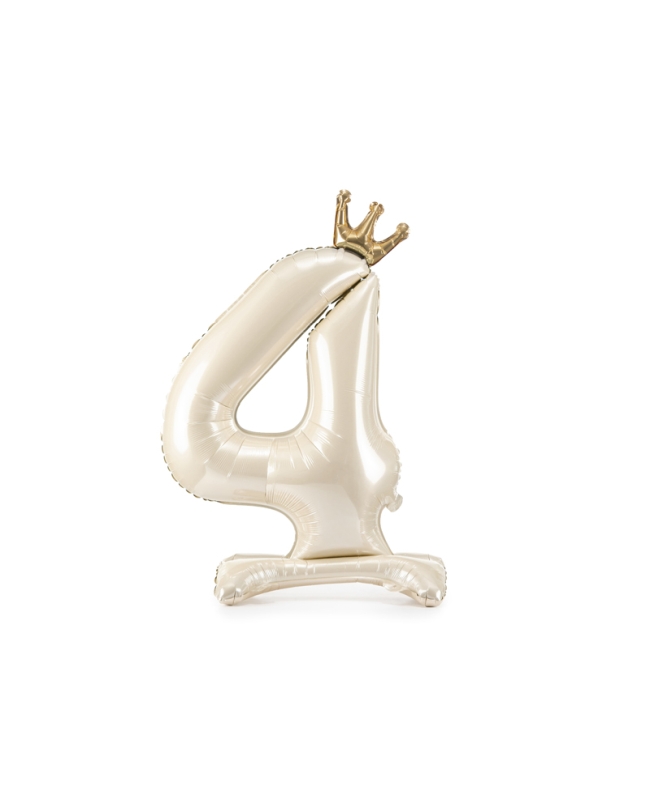 Globo Foil Pie Numero 4 Crema 84cm ***OFERTA DTO NO ACUMULABLE