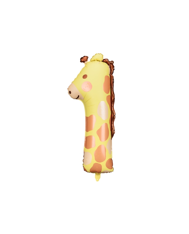 Globo Foil Numero 1 Jirafa 48X96cm ***OFERTA DTO NO ACUMULABLE