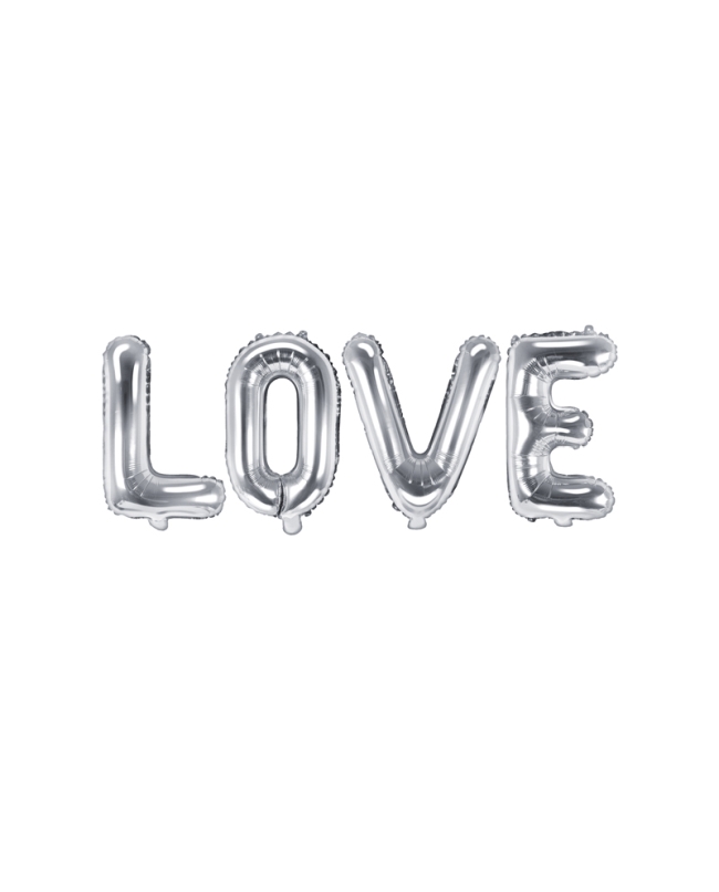 Globo Foil Love Plata 140X35cm ***OFERTA DTO NO ACUMULABLE