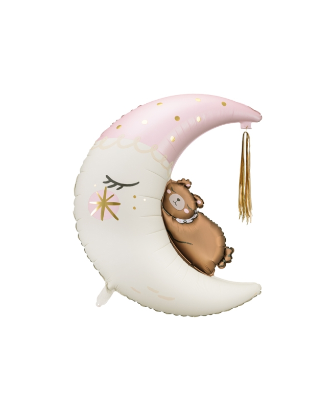 Globo Foil Oso En Luna Rosa 80X98cm ***OFERTA DTO NO ACUMULABLE