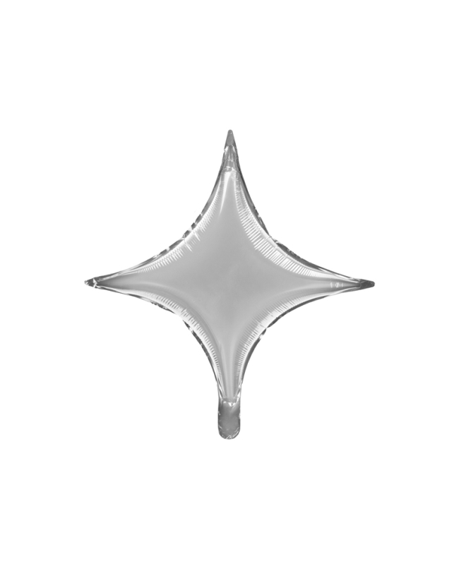 Globo Foil Estrella 4 Puntas Plata 45cm ***OFERTA DTO NO ACUMULABLE