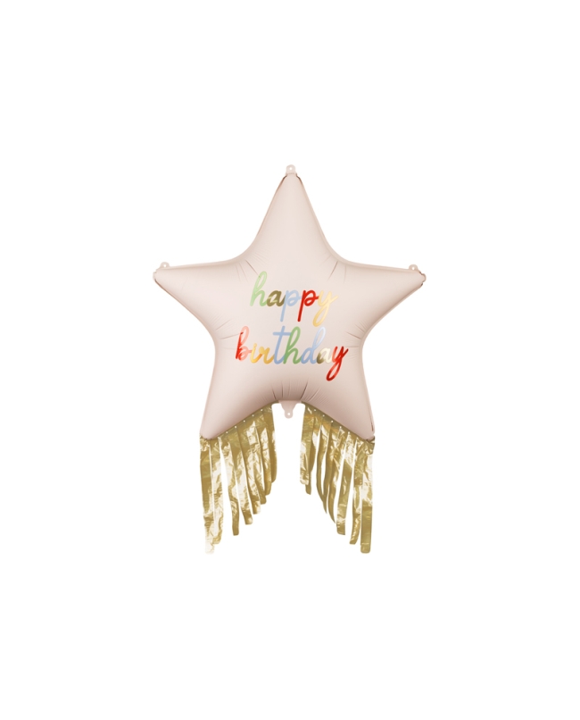 Globo Foil Estrella Happy Bday Flecos 72cm ***OFERTA DTO NO ACUMULABLE