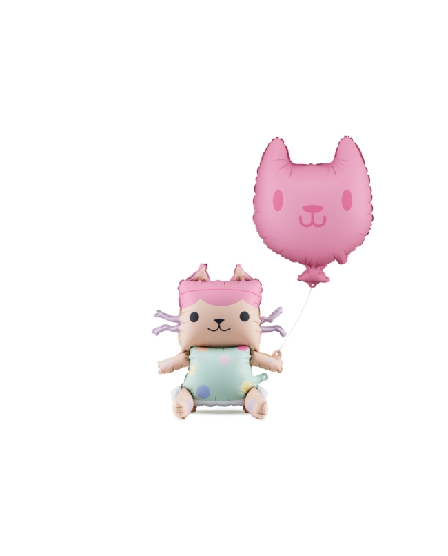 Globos Foil Baby Box Y Gato 43X46cm Y 35X37cm ***OFERTA DTO NO ACUMULABLE