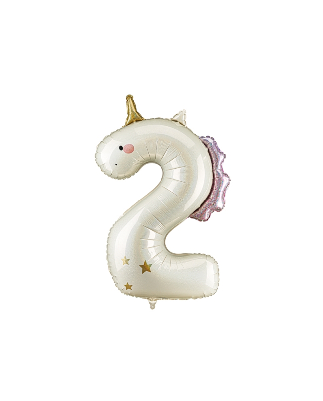 Globo Foil Numero 2 Unicornio 93cm ***OFERTA DTO NO ACUMULABLE