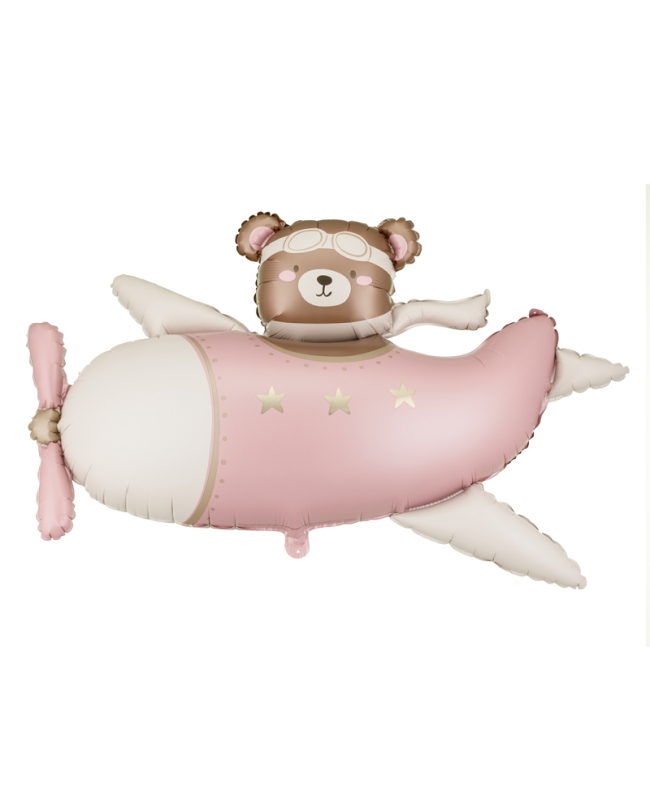 Globo Foil Oso Avion Rosa Claro 94X61cm ***OFERTA DTO NO ACUMULABLE