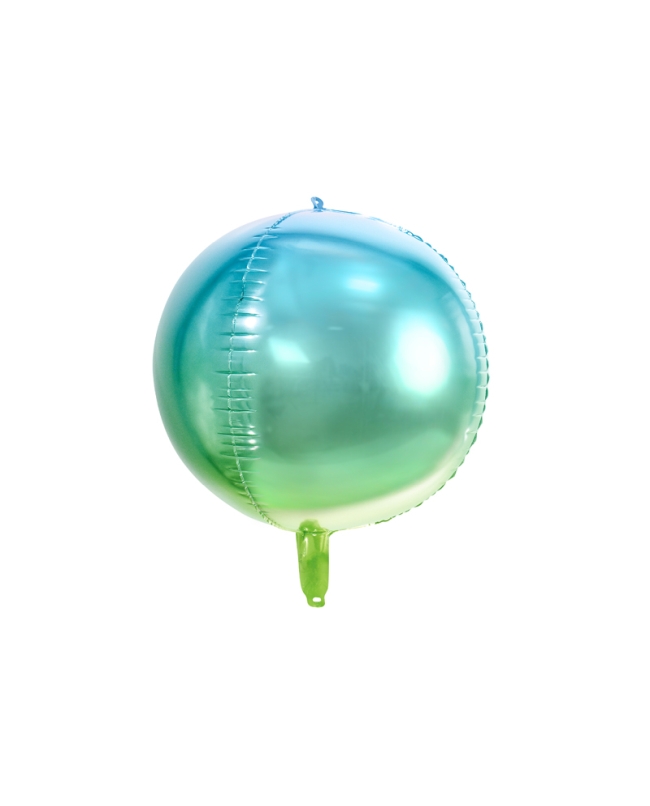 Globo Foil Esfera Ombre Azul Y Verde 35cm ***OFERTA DTO NO ACUMULABLE