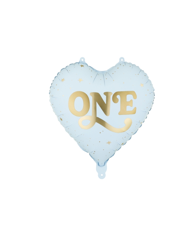 Globo Foil Corazon One Azul Claro 45cm ***OFERTA DTO NO ACUMULABLE