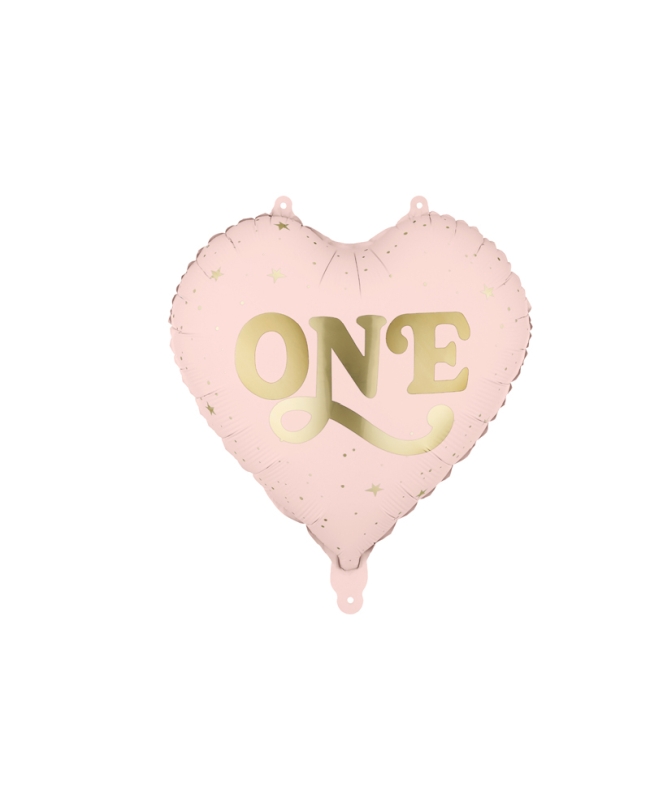 Globo Foil Corazon One Rosa Claro 45cm ***OFERTA DTO NO ACUMULABLE