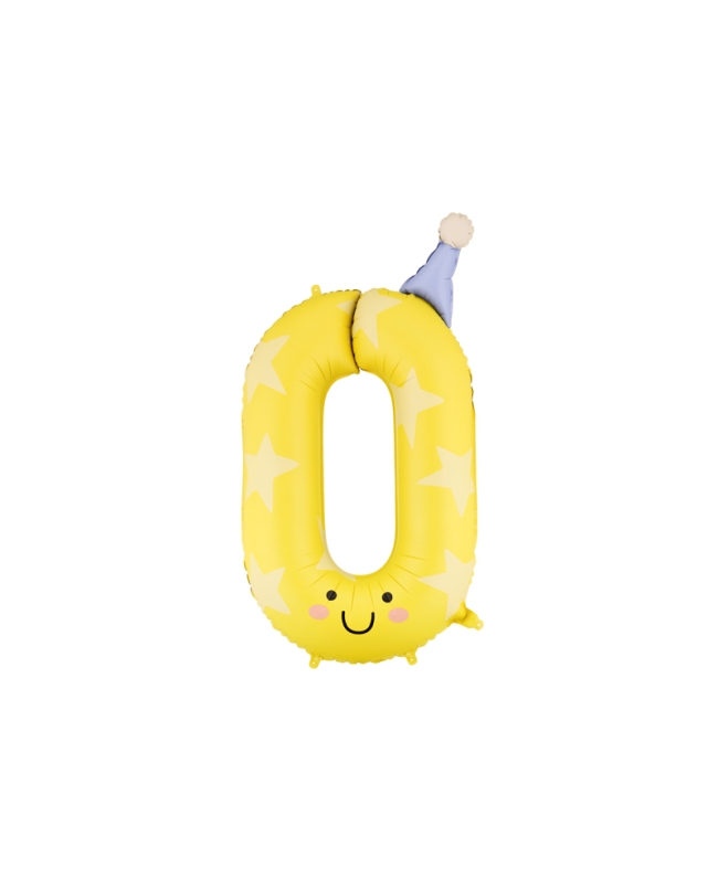 Globo Foil Gorro Numero 0 Amarillo 86cm ***OFERTA DTO NO ACUMULABLE