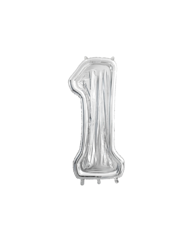 Globo Foil Marco Nº1 Plata 126cm + Puntos Silic.(1Und) ***OFERTA DTO NO ACUMULABLE
