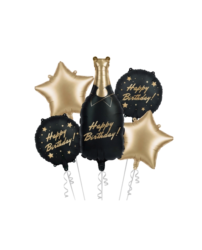 Buque Globos Foil Botella Happy Bday ***OFERTA DTO NO ACUMULABLE