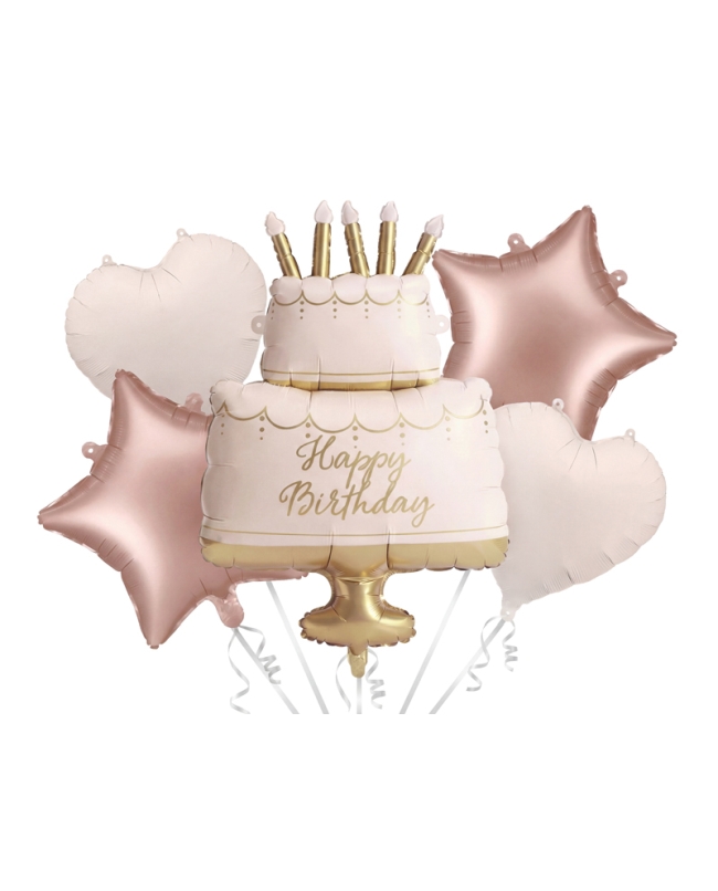 Buque Globos Foil Tarta Happy Bday ***OFERTA DTO NO ACUMULABLE
