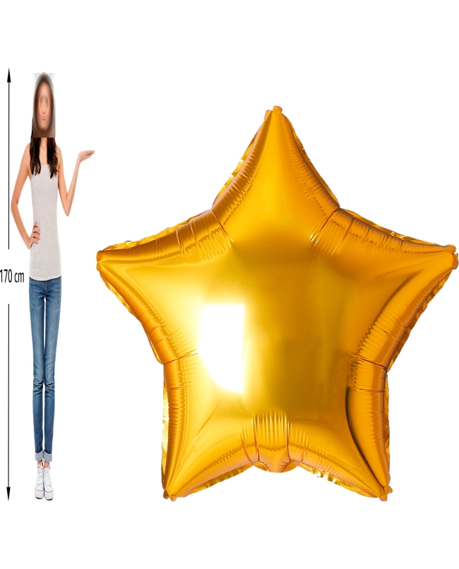 1,7m Jumbo Estrella Foil Oro 170cm / 68 pulgadas