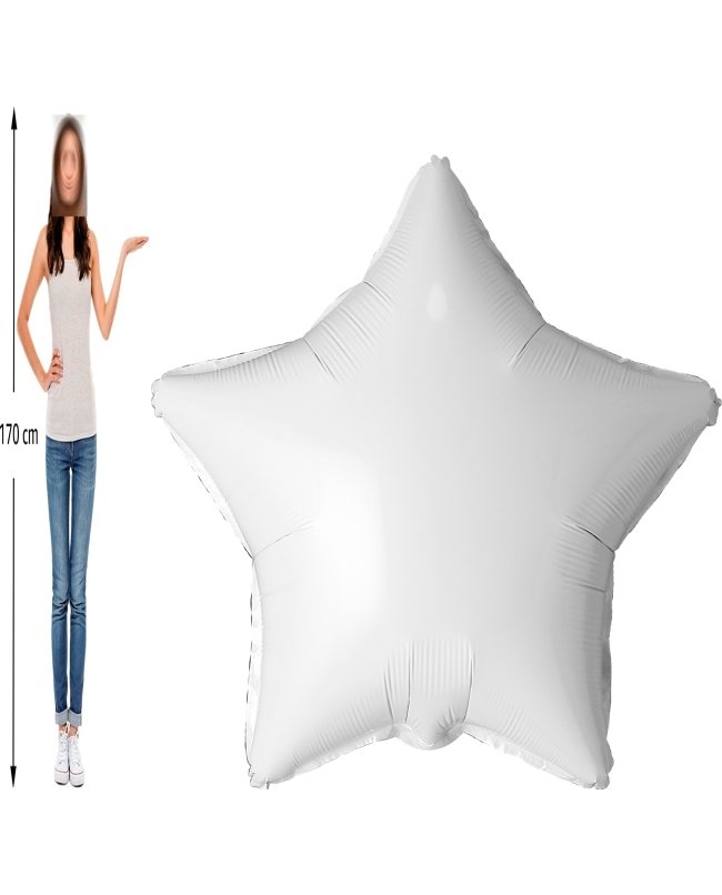 1,7m Jumbo Estrella Foil Blaco 170cm / 68 pulgadas