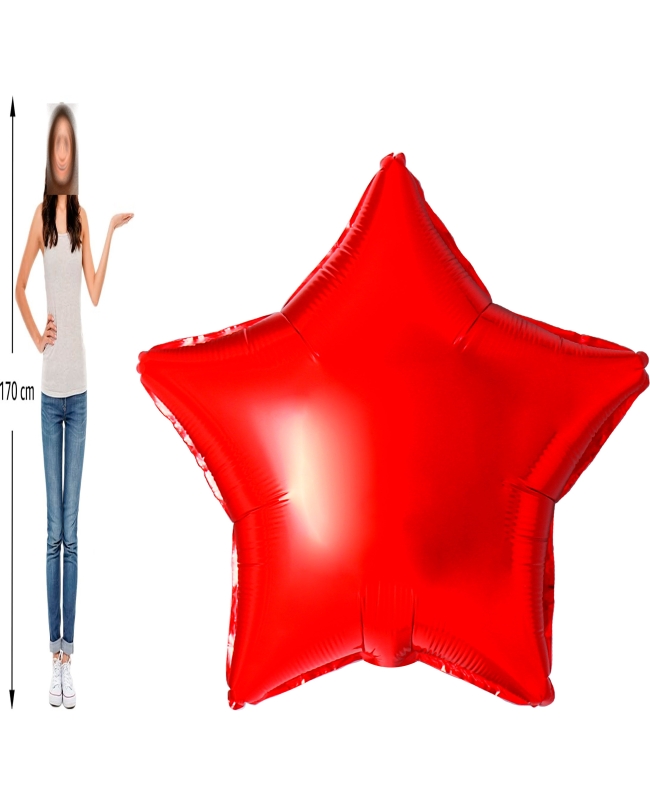 1,7m Jumbo Estrella Foil Rojo 170cm / 68 pulgadas