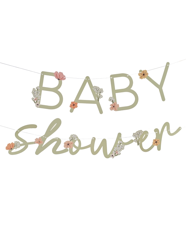 Guirnalda Baby Shower Floral Papel ***OFERTA DTO NO ACUMULABLE