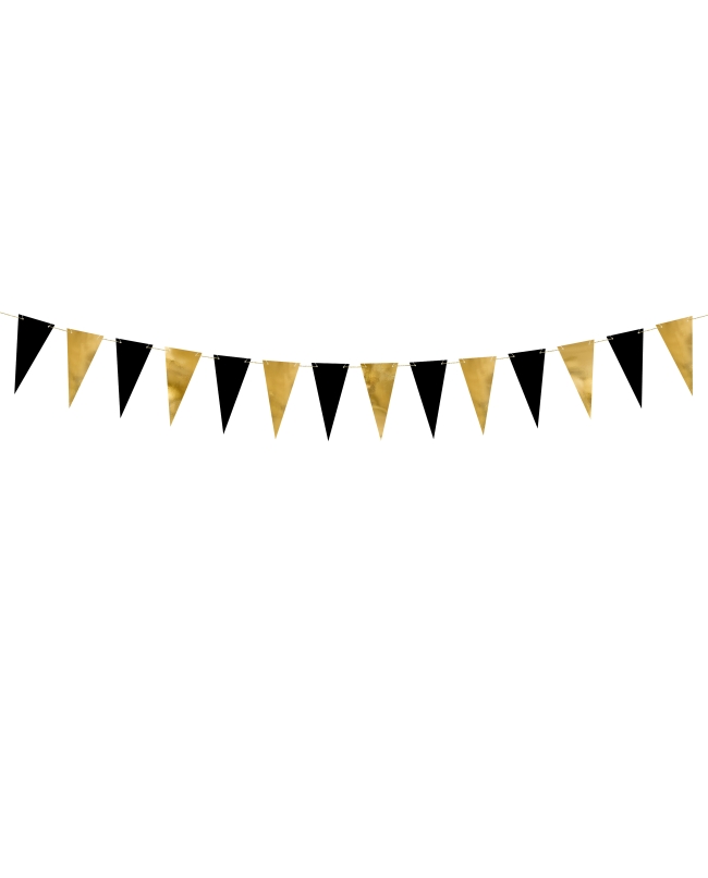 Banderin Oro / Negro 2,15m ***OFERTA DTO NO ACUMULABLE