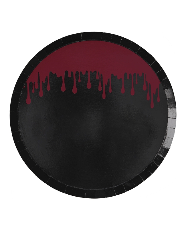 Platos Papel Sangre Rojo/Negro 25cm ***OFERTA DTO NO ACUMULABLE