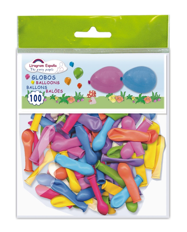 100 GLOBOS LATEX LIRAGRAM AGUA
