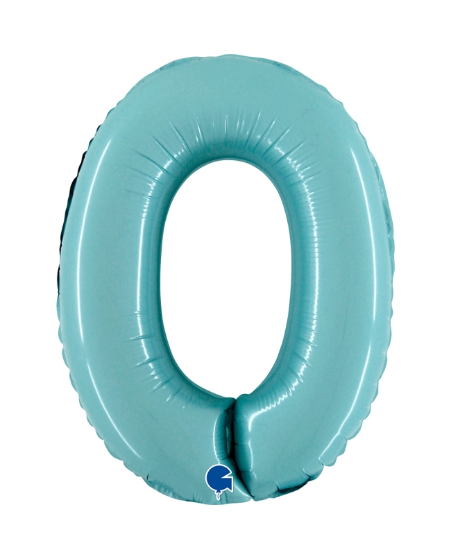 Mini Auto-Inflable Numero 0 Azul Pastel 23X31cm