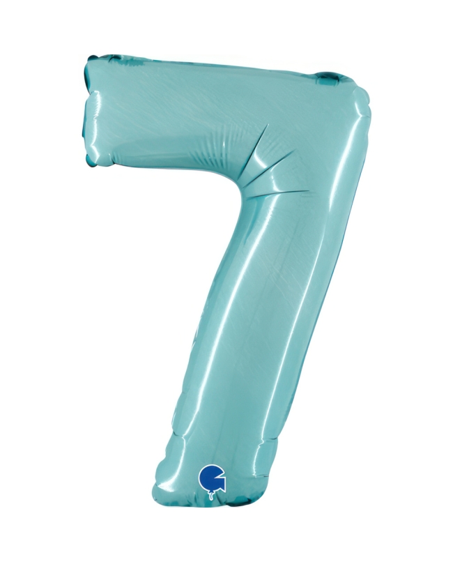 Mini Auto-Inflable Numero 7 Azul Pastel 21X32cm