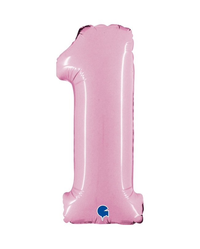 Mini Auto-Inflable Numero 1 Rosa Pastel 14X31cm