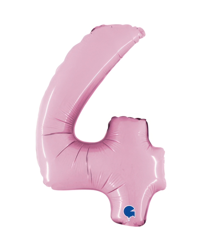 Mini Auto-Inflable Numero 4 Rosa Pastel 22X34cm
