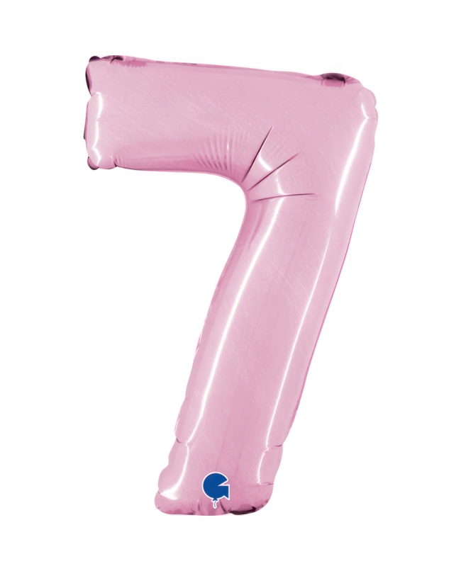 Mini Auto-Inflable Numero 7 Rosa Pastel 21X32cm