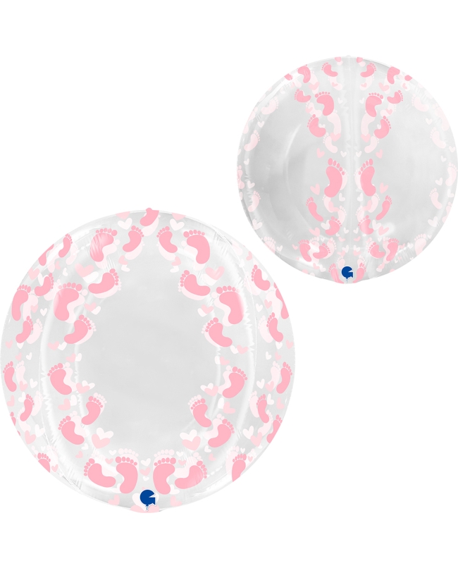 Esfera Burbuja Cristal Pies Rosa 48cm No Valv - Pkg (0,063m3)