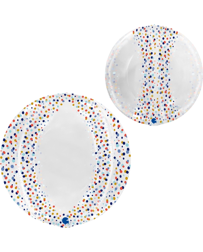 Esfera Burbuja Cristal Confeti 48cm No Valv - Pkg(0,063m3)