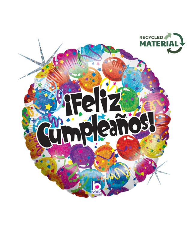 18/46cm Feliz Cumpleaños Globos (0,015m3)