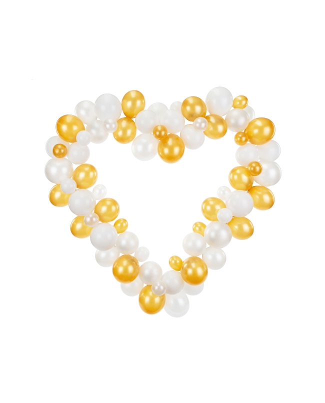 Guirnalda Tira 68 Globos Blancos Y Oro 160cm ***OFERTA DTO NO ACUMULABLE