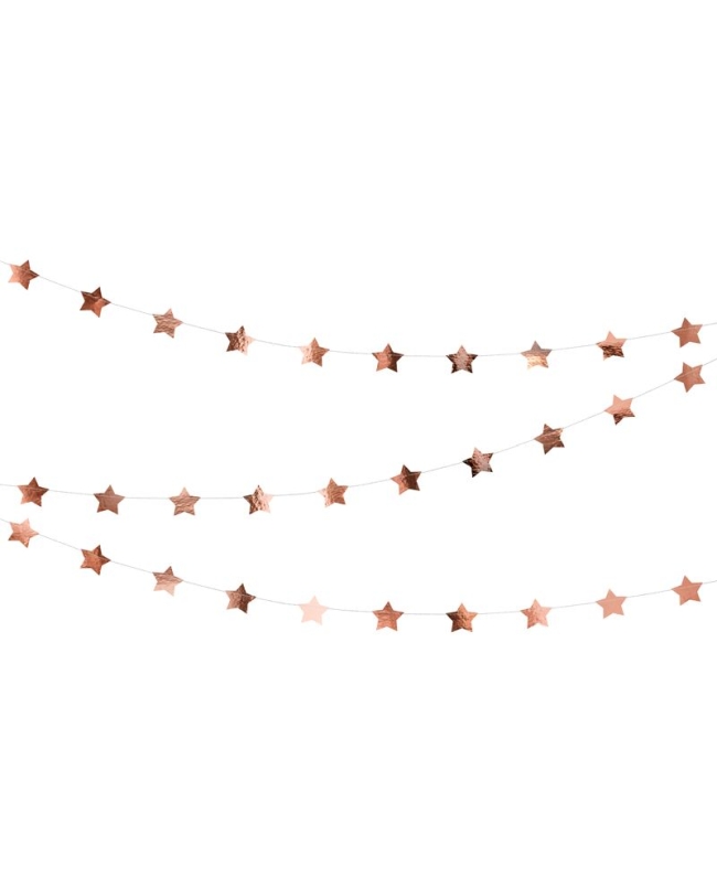Guirnalda Estrellas Rosa Oro 3.6m ***OFERTA DTO NO ACUMULABLE
