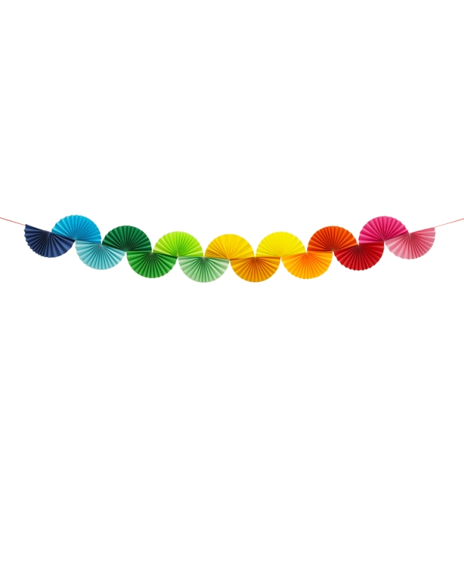 Guirnalda Abanicos Arcoiris Papel 2.5m ***OFERTA DTO NO ACUMULABLE