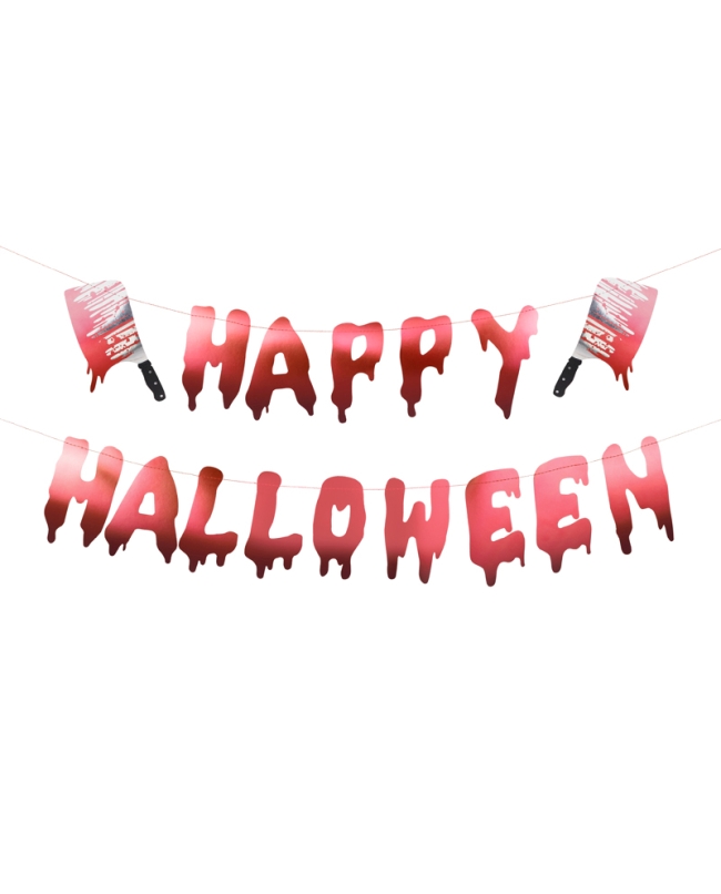 Pancarta Happy Halloween Cuchillos120cm ***OFERTA DTO NO ACUMULABLE