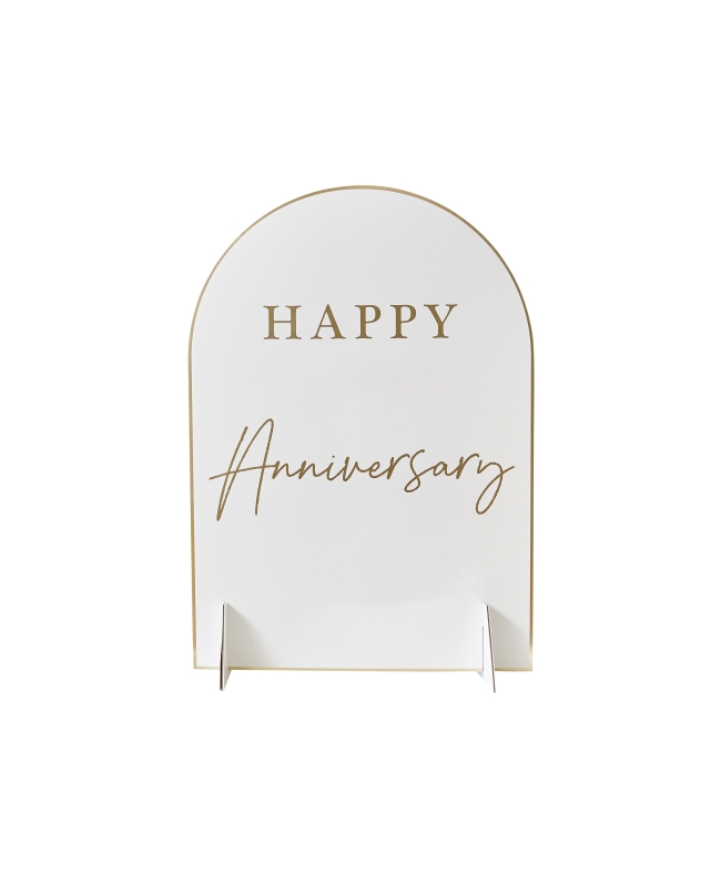 Cartel Personalizable Happy Anniv. 42 X 30cm Papel