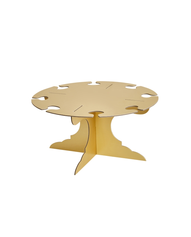 Soporte Pastel Y Copas Oro 34cm Carton