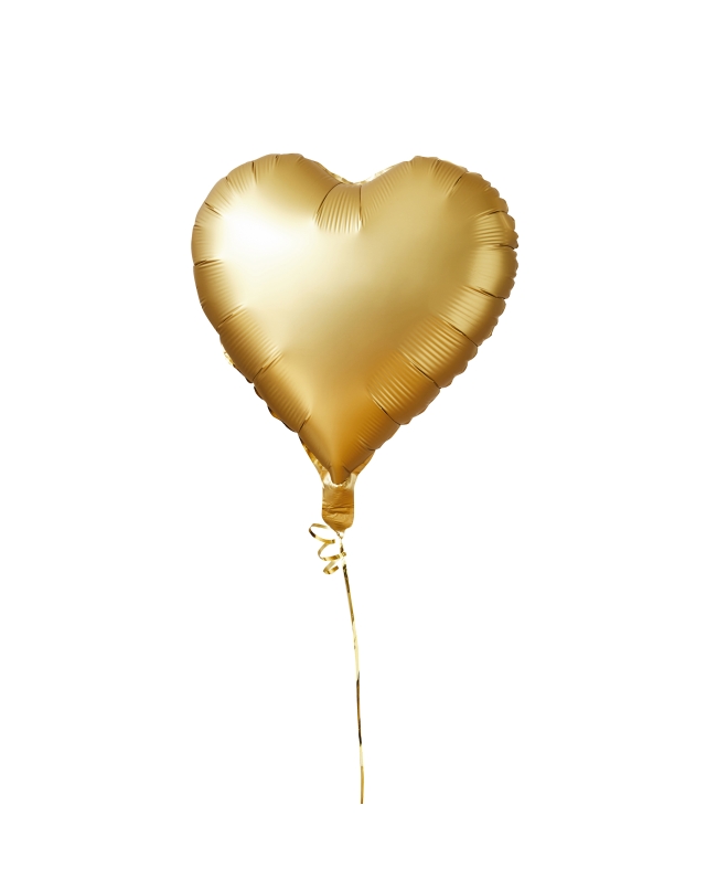 Globo Foil 18/45cm Corazon Oro