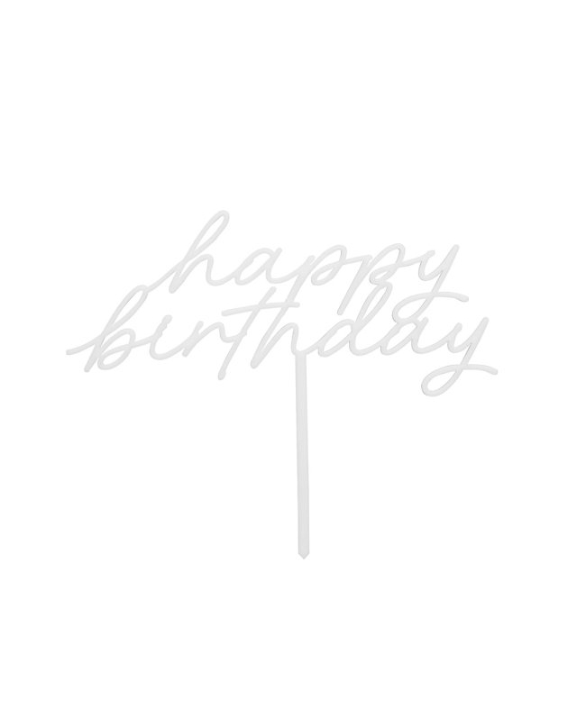 Adorno Acrilico Happy Bday Crema