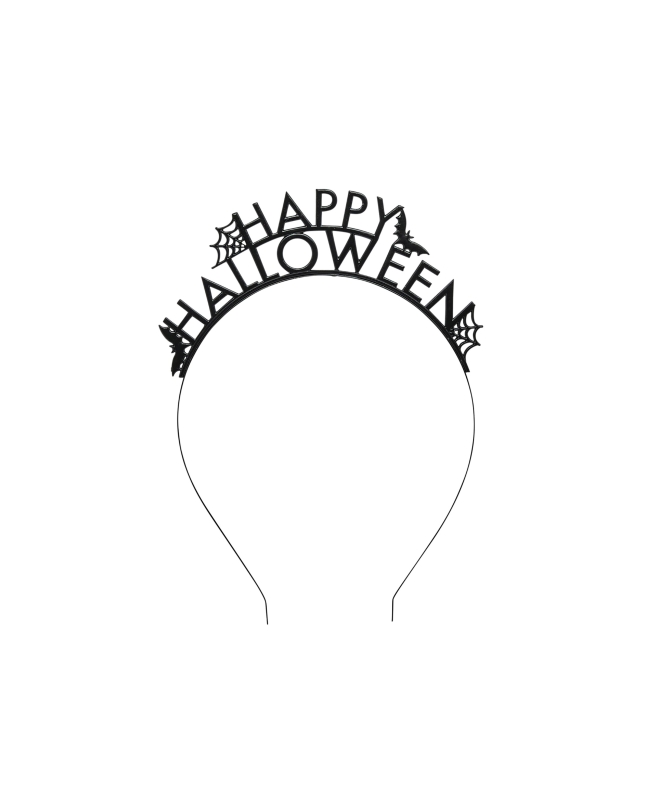 Diadema Happy Halloween Negra Metal