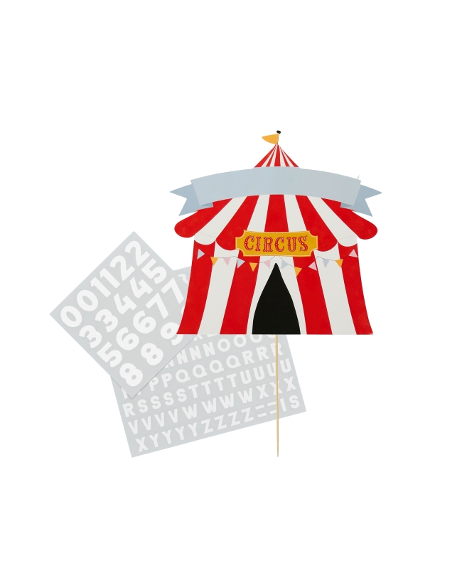 Decoracion Pastel Personalizable Circo Papel/Madera