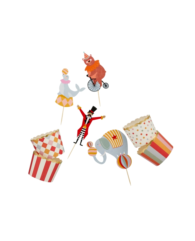 Set Circo Pinchos Y Vasitos Comida 5,5 X 6cm