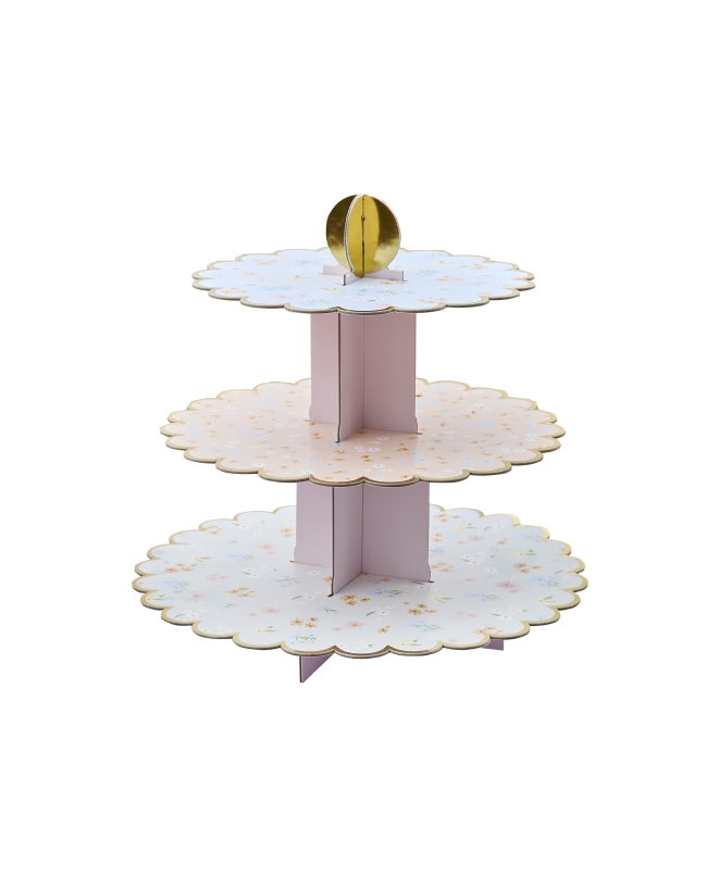 Soporte Pastel Floral 3 Niveles 34 X 35cm